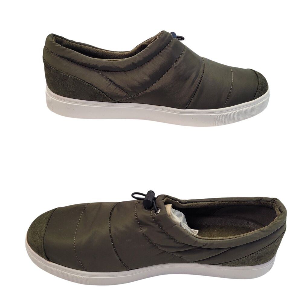 ALLOT Women Olive Quilted Umbrella Slip On Outdoor Casual Comfort Shoes Size 9.5